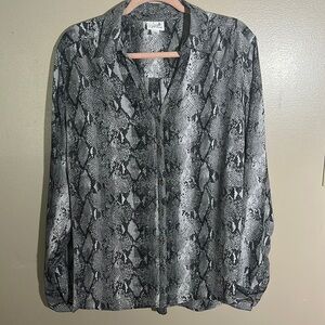 Jaclyn Smith Reptile Snake Print Career Top | XXL‎